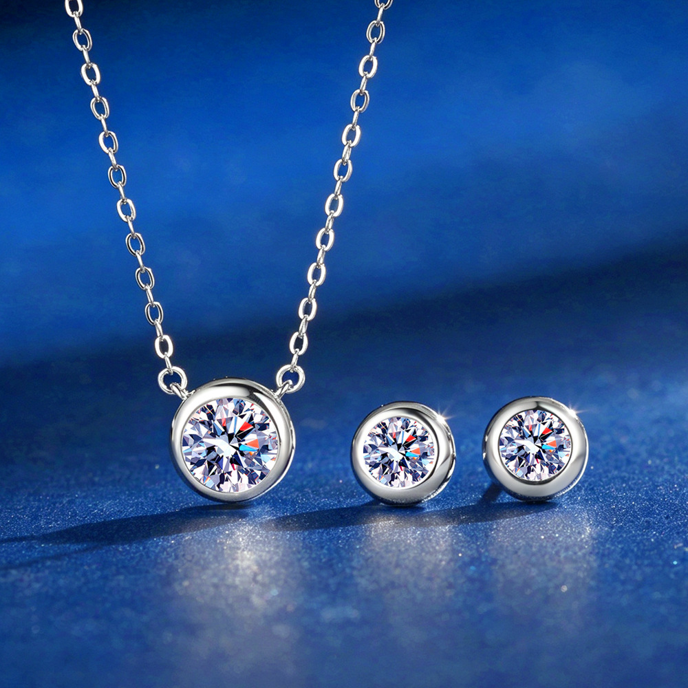 Pendientes de tuerca con moiss - Bezels Set Pendant reseña y precio